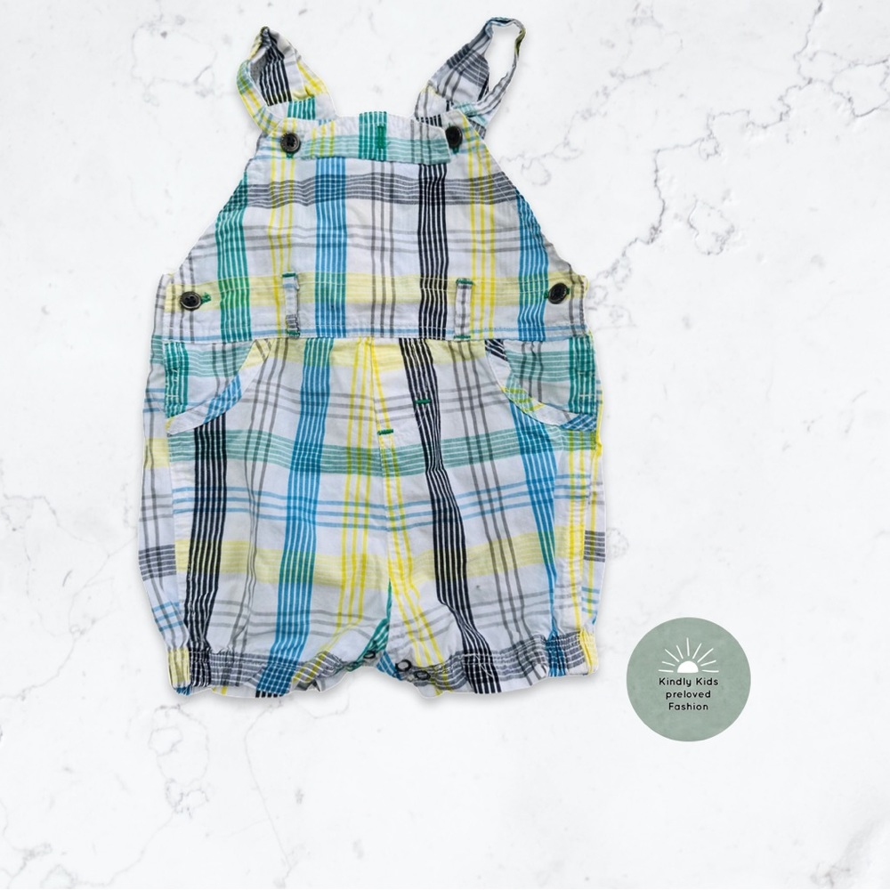 Absorba | size 3-6m EUC Adorable multicoloured plaid shortalls.